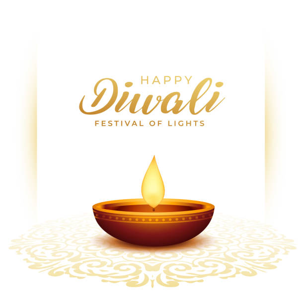 istock elegant happy diwali greeting card with glowing diya on rangoli design 1683916897