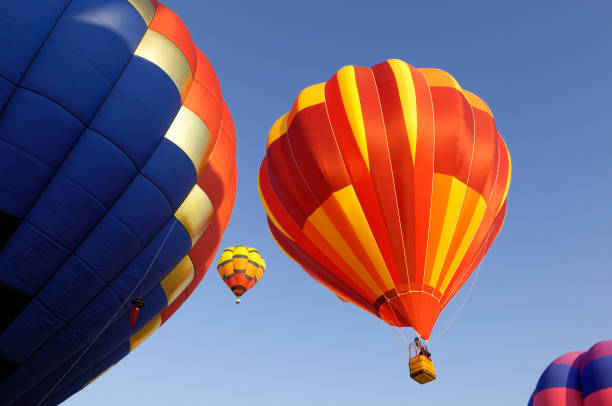 istock Hot Air Balloons Assending Into Sky 168393109