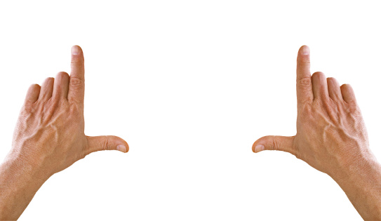 hand frame with clipping path