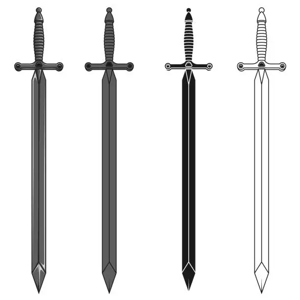 Vector illustration of Medieval sword vector design