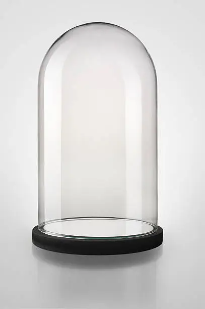 Bell-jar on Grey background with clipping path