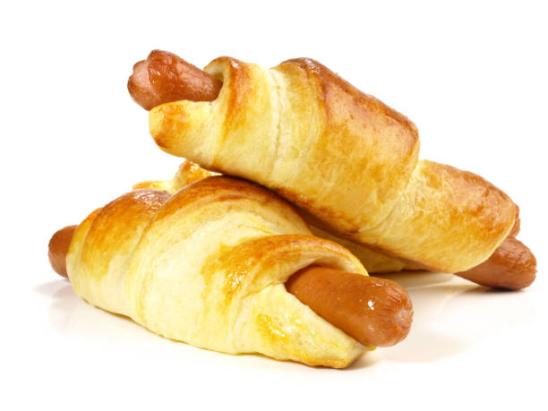 istock Sausage Rolls in Puff Pastry - Fast Food - Isolated 1684063426