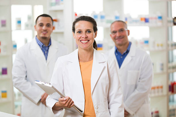 istock Portrait of Three Pharacist 168409984