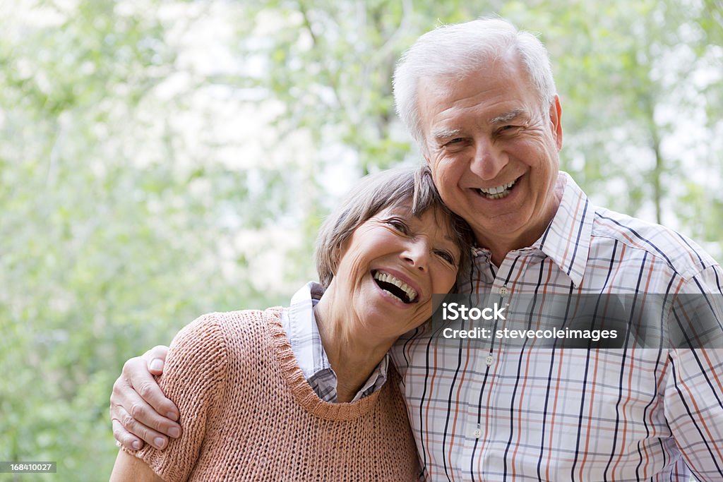 Senior Couple Portrait A portrait of a senior couple outdoors.   Senior Couple Stock Photo