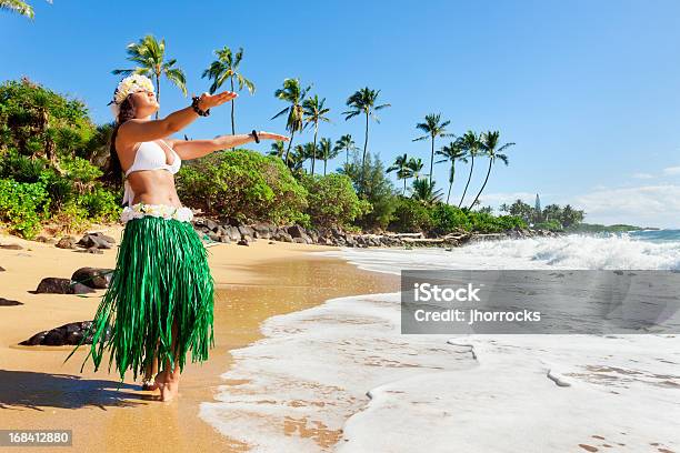 Hula Dancer On Beach Stock Photo - Download Image Now - Big Island - Hawaii Islands, Hawaii Islands, Hula Dancing