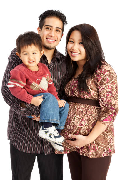 istock Family of Three on White 168412989