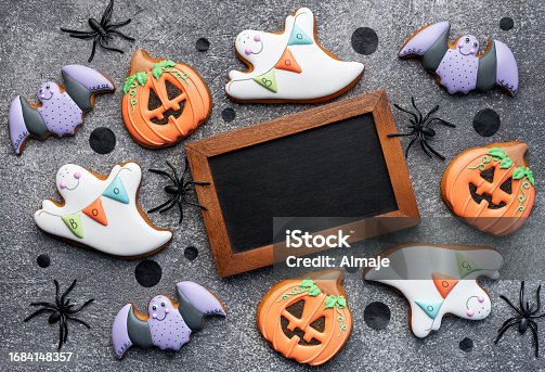 istock Multicolored Halloween  homemade cookies 1684148357