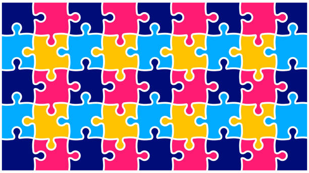 istock World autism awareness day puzzle pieces pattern background template celebrated in 2 April. use to banner, card, greeting card, poster, book cover, placard, frame, social media post banner template. 1684169369