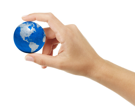 Human Hand holding earth