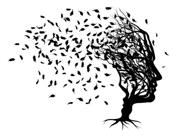 illustrations, cliparts, dessins animés et icônes de illusion d’optique père homme et enfant visage d’arbre - modèle social