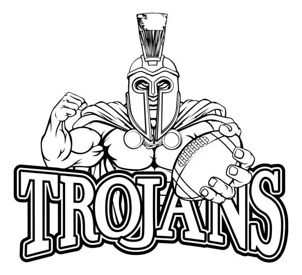 Vector illustration of Spartan Trojan American Football Sports Mascot