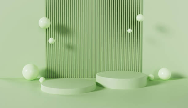 istock Green Podium Minimal with Pastel Color Background 1684228557