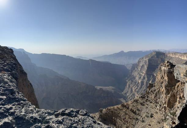 Wadi Ghul from Jebel Shams stock photo