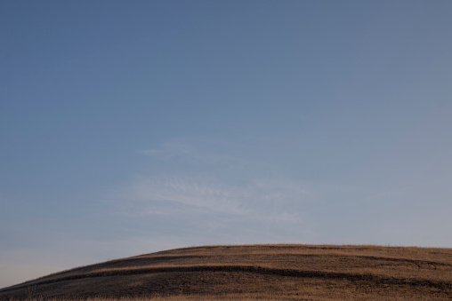 brown grass on the hill at autumn