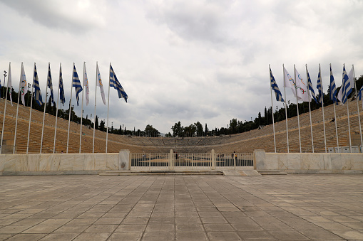 Athens, Greece: -The Panathenaic Stadium in Athens is the Olympic stadium for the first modern Olympic Games in 1896.