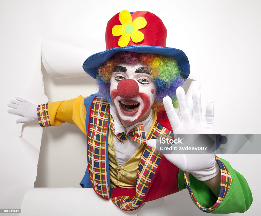 Clown déchirer au papier. - Photo de Hommes libre de droits