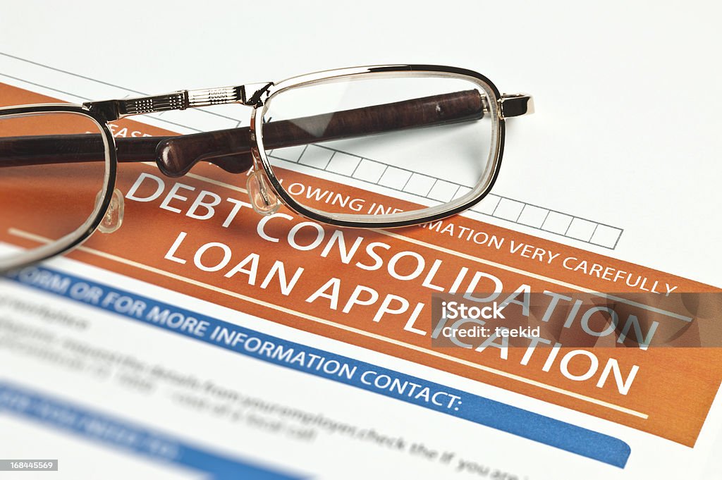 Dívida de consolidação empréstimo aplicação - Royalty-free Consolidação de dívida Foto de stock