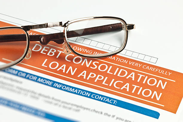 dívida de consolidação empréstimo aplicação - dot gain fotos imagens e fotografias de stock