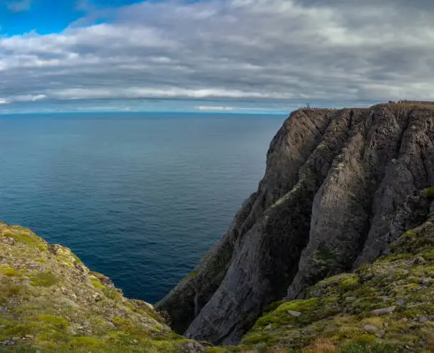 Photo of Nordkapp (North Cape), Troms of Finnmark, Norway. commonly referred to as the northernmost point of Europe