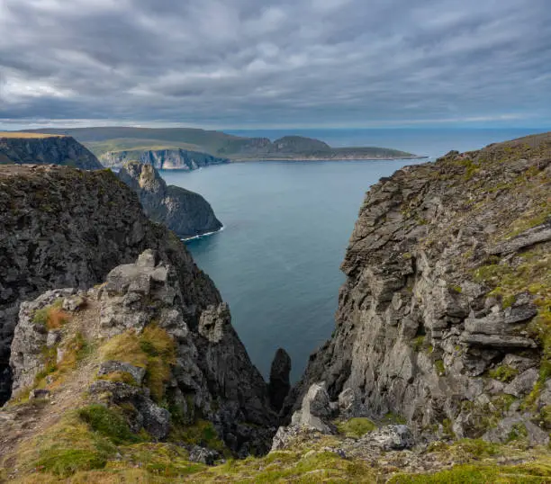 Photo of Nordkapp (North Cape), Troms of Finnmark, Norway. commonly referred to as the northernmost point of Europe