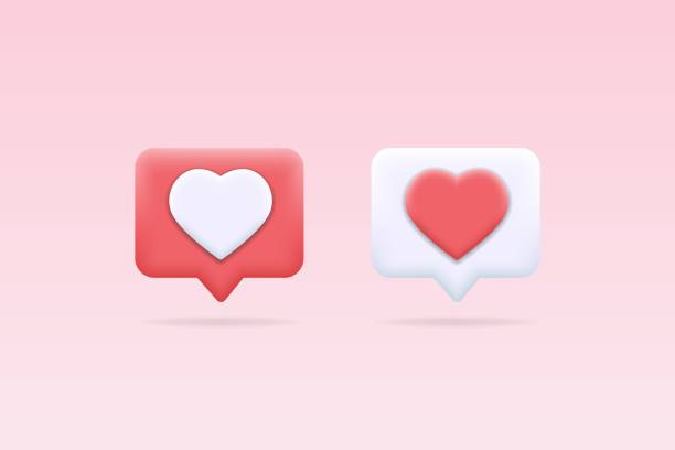 istock Heart in speech bubble icon. Design element for love, like, emotion in social media, network, marketing, app. 3d buttons set for comment, feedback, flirting, romance, dialog, notification concept 1684466818