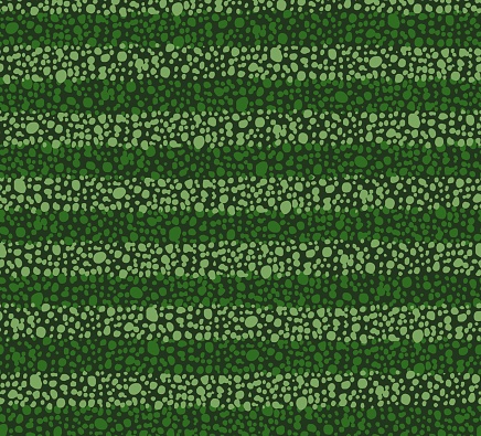 Bobbly seamless pattern of casual green stripes with leather-like grainy texture; vivid natural textured vector print