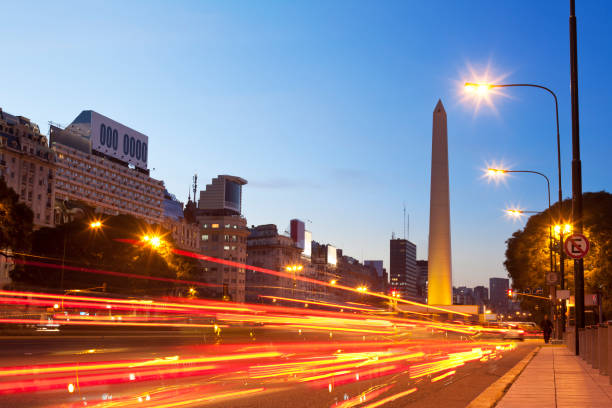 istock Argentina Buenos Aires obelisco with traffic at night 168446957