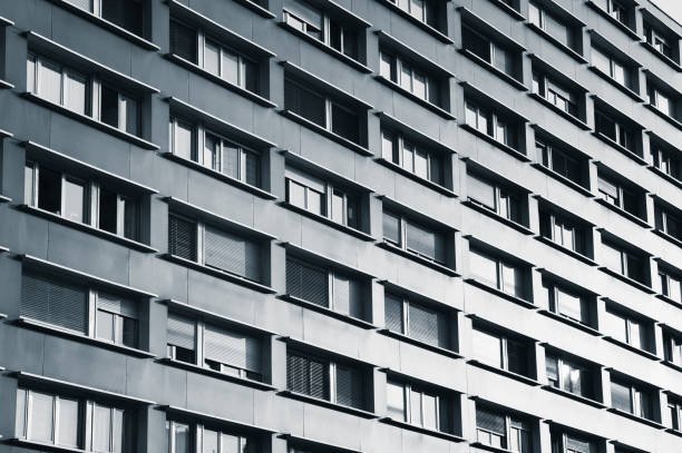 istock bleak modernist 1970s building facade 168447363