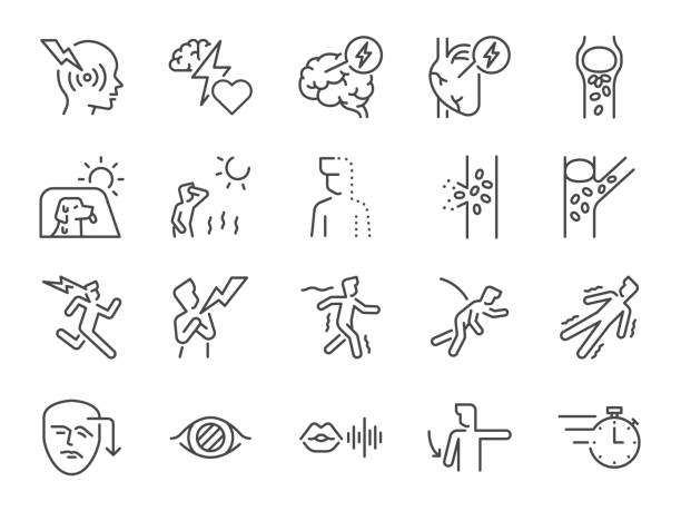 Stroke icon set. It included blood vessel, heart attack, illness, medical, and more icons. Editable Vector Stroke. Stroke icon set. It included blood vessel, heart attack, illness, medical, and more icons. Editable Vector Stroke. faint stock illustrations