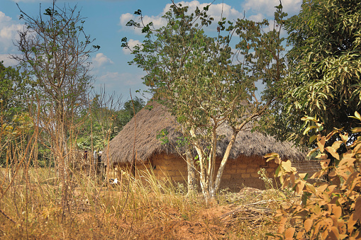 Actual African thatch hut that people live, in Nsukka Nigeria