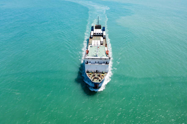 istock Aerial view of Ro-Ro ship in transit. 1684486208