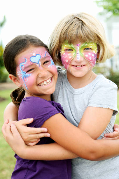 face painted kids