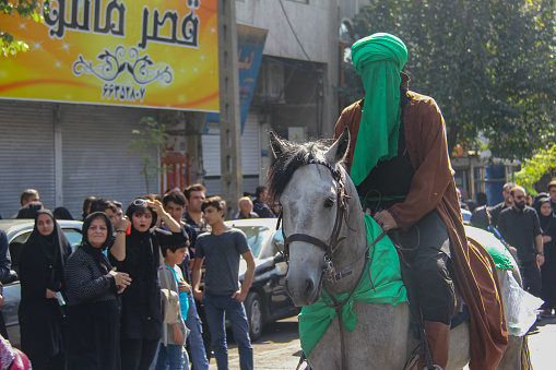 Tehran, IRAN - October 12, 2016 - They (Shiites) use different animals for religious performances on the day of Ashura and the month of Muharram