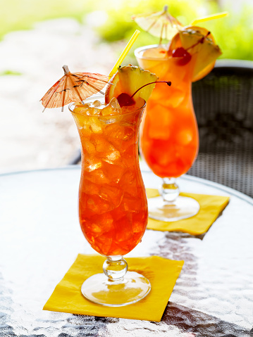 Mai Tai Cocktail on an Outdoor Patio  - Photographed on Hasselblad H3D2-39mb Camera