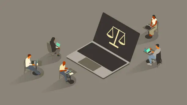 Vector illustration of Legal on laptop