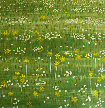 Painting Meadow 5, artist Simonida Djordjevic, 04.13.2021 in Belgrade.