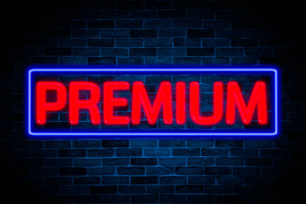 istock Premium neon banner on brick wall background. 1684588160
