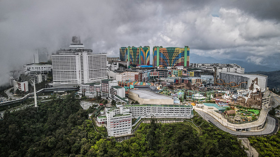 Genting Highlands is a hill station and a city located on the peak of Mount Ulu Kali in the Titiwangsa Mountains.