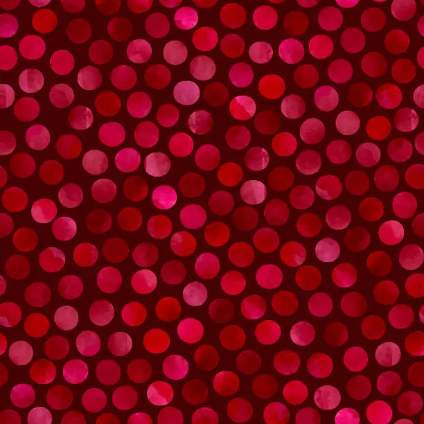 Vector illustration of Red Dots Abstract Watercolor Seamless Pattern. Rose Petals Background.