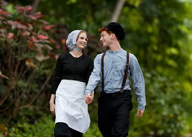 A young couple in love, vintage fashion