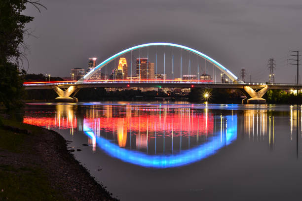 istock Lowry Avenue Bridge Lit at dusk in Minneapolis Minnesota 1684712658