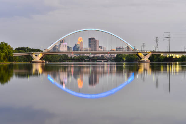 istock Lowry Avenue Bridge Lit at dusk in Minneapolis Minnesota 1684712678