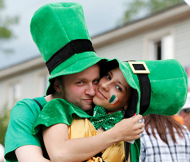 istock Happy couple dressed as leprechauns for Saint Patrick's Day 168472040