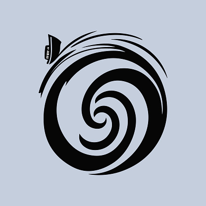 Hurricane, wirlpool or vortex symbol or icon.