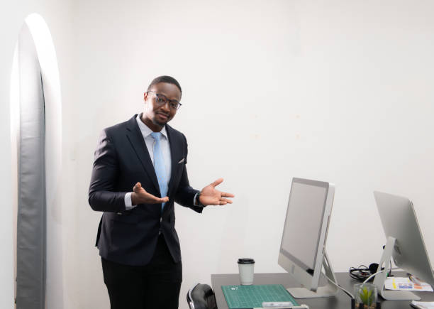 istock Young african american business man working at modern office with computer 1684742568