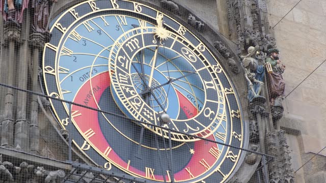 Historic medieval astronomical clock on Old Town Square in Prague, Czech Republic