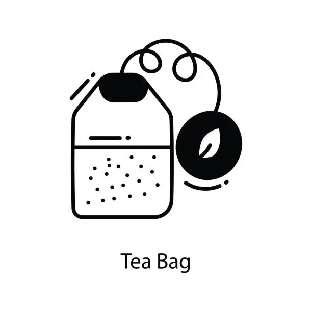 Vector illustration of Tea Bag doodle Icon Design illustration. Travel Symbol on White background EPS 10 File