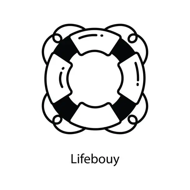 Vector illustration of Life bouy doodle Icon Design illustration. Travel Symbol on White background EPS 10 File