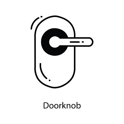 Doorknob doodle Icon Design illustration. Travel Symbol on White background EPS 10 File