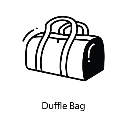 Duffle Bag doodle Icon Design illustration. Travel Symbol on White background EPS 10 File